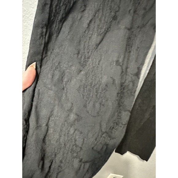 Eileen Fisher Womens Ankle Pants Size M Black Floral Embossed Side Zip Stretch - Picture 3 of 9